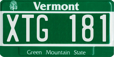VT license plate XTG181