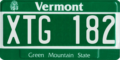 VT license plate XTG182
