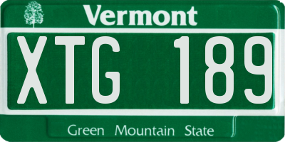 VT license plate XTG189