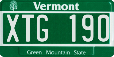 VT license plate XTG190