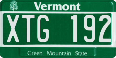 VT license plate XTG192