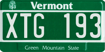 VT license plate XTG193