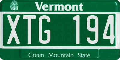 VT license plate XTG194