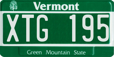 VT license plate XTG195