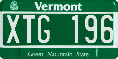 VT license plate XTG196