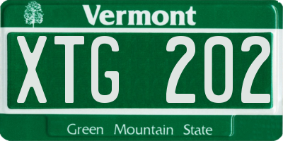 VT license plate XTG202