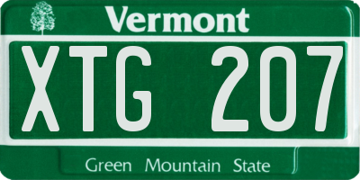 VT license plate XTG207