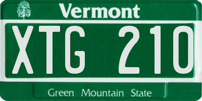 VT license plate XTG210