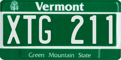VT license plate XTG211