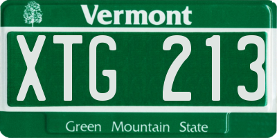 VT license plate XTG213