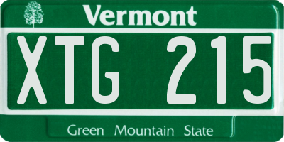VT license plate XTG215