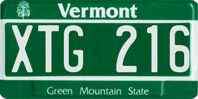 VT license plate XTG216