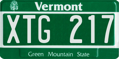 VT license plate XTG217