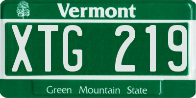VT license plate XTG219