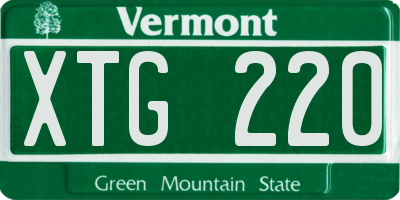 VT license plate XTG220