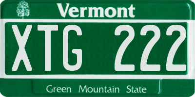VT license plate XTG222