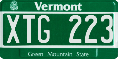 VT license plate XTG223