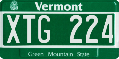 VT license plate XTG224