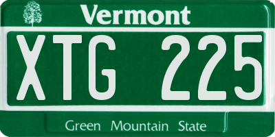 VT license plate XTG225