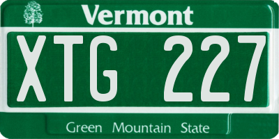 VT license plate XTG227