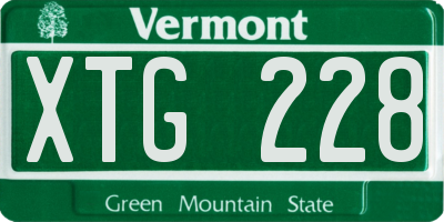 VT license plate XTG228