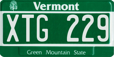 VT license plate XTG229