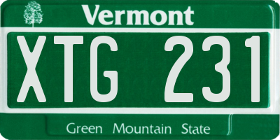 VT license plate XTG231