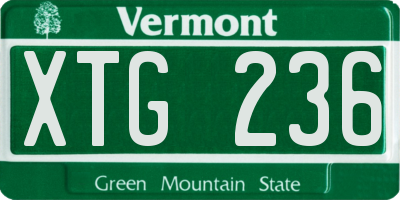 VT license plate XTG236