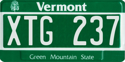 VT license plate XTG237