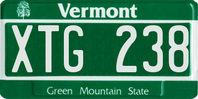 VT license plate XTG238