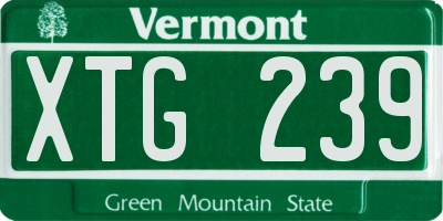 VT license plate XTG239