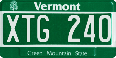 VT license plate XTG240