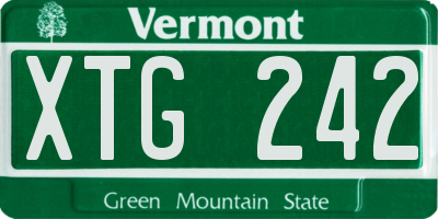 VT license plate XTG242