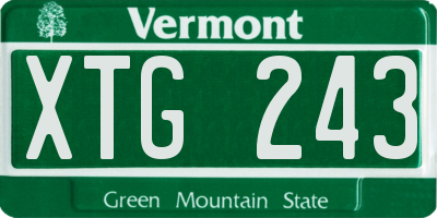 VT license plate XTG243