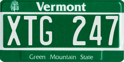VT license plate XTG247
