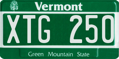 VT license plate XTG250