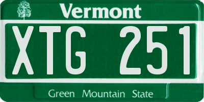 VT license plate XTG251