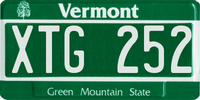 VT license plate XTG252