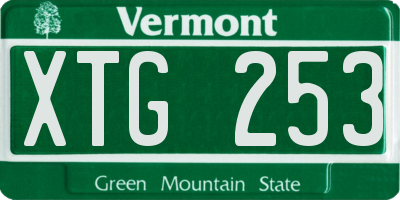VT license plate XTG253