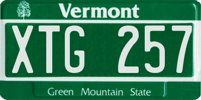 VT license plate XTG257