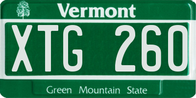 VT license plate XTG260