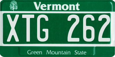 VT license plate XTG262