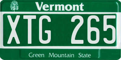 VT license plate XTG265