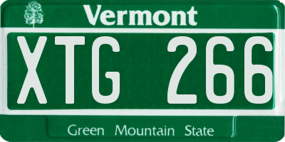 VT license plate XTG266