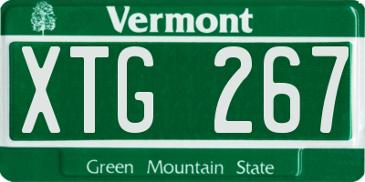 VT license plate XTG267