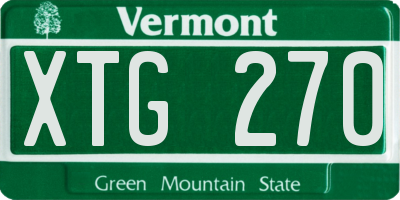 VT license plate XTG270
