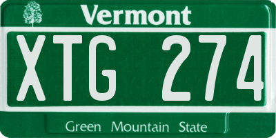VT license plate XTG274
