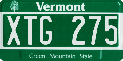 VT license plate XTG275