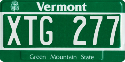VT license plate XTG277