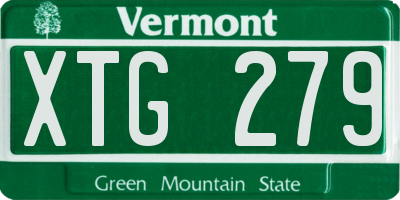 VT license plate XTG279